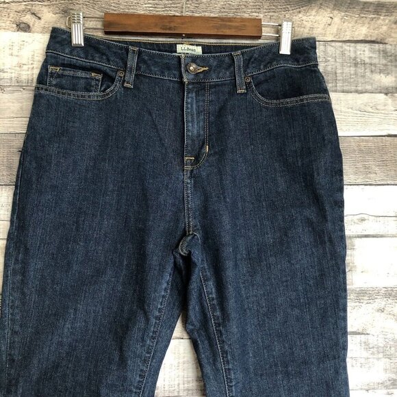 LL Bean Jeans 10P Womens Classic Fit Straight Leg Blue Mid Rise - Picture 3 of 10